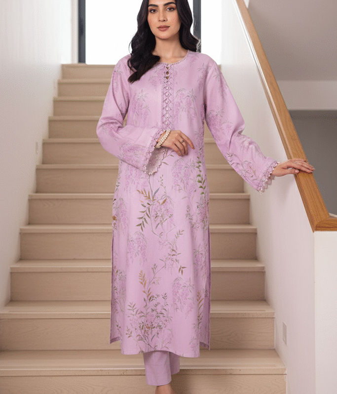 2-pc Digital Printed Lawn Shirt & printed trouser, a perfect stylish wardrobe. Poise and finesse enhanced by a palette of florals.