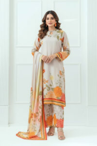 3 pcs unstiched printed lawn. comfortable, and stylish all summer long.