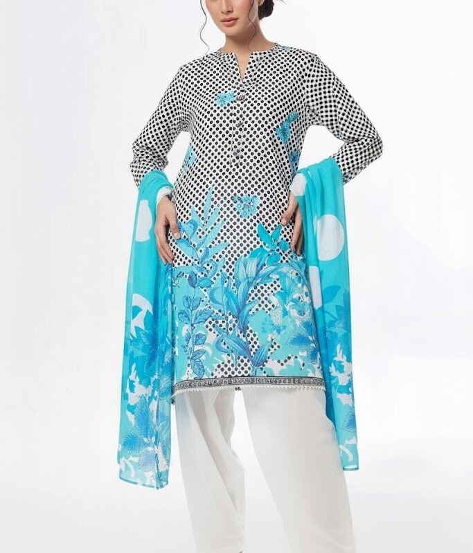 3 Piece Unstitched Printed Lawn Suit