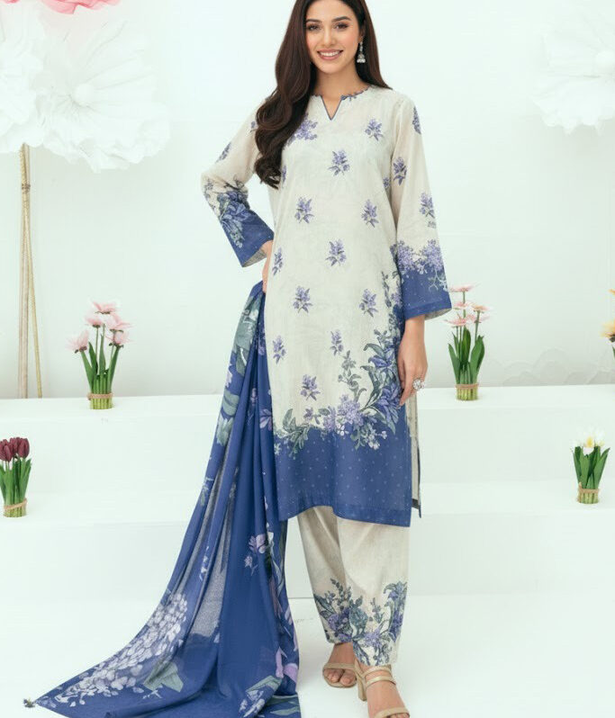 3 psc Unstitched Printed Shirt Lawn- designed to keep you cool, comfortable, and stylish all summer long.