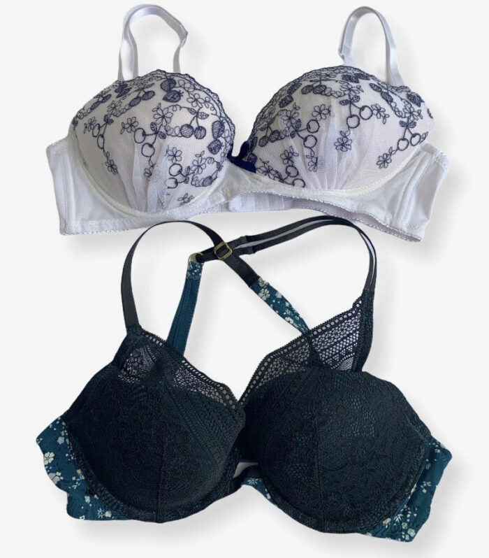 Imported Stocklot Branded Net Pushup Bra - Underwired Bra - Padded Bra - Pack of 2