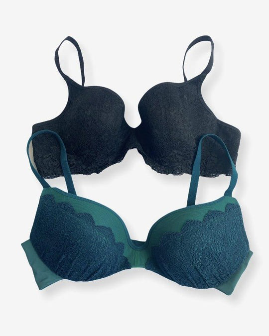 Imported Stocklot Branded Net Pushup Bra - Underwired Bra - Padded Bra - Pack of 2