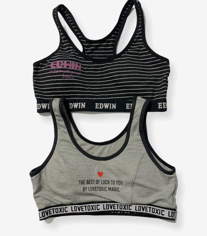 Pack Of 2 - Impact Non Padded Sports Bra Ladies Jogging Bra Imported Stocklot Branded Sports Bra