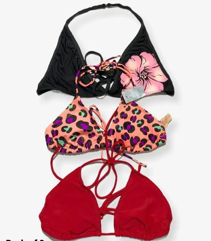 Pack Of 3 Stocklot Bikini Top Swimwear | Bikini Top Bundle | Imported Stock Branded Bikini Top