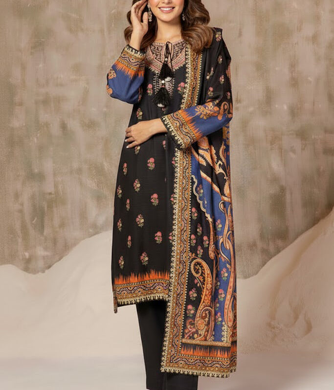Embroidered Kurta Dupatta Trouser - 3118