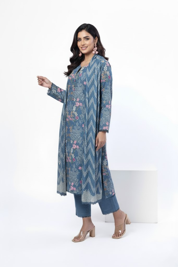 Printed Light Khaddar Tailored 3 Piece 1 (1)
